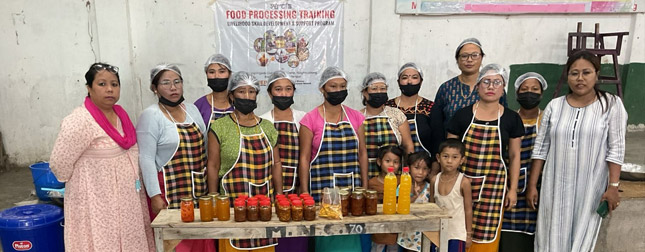 Food Processing Training - Livelihood Skill Development & Support Program at Mangolnganbi College Relief Camp, Ningthoukhong, Bishenpur District, Manipur